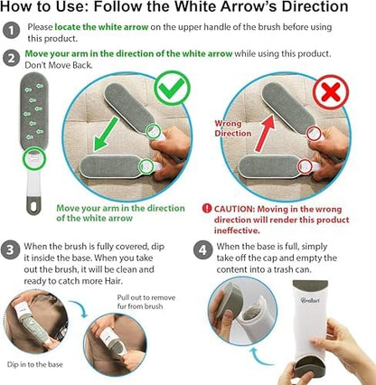 Lint Hair Remover for Clothes: Reusable Dogs Cats Fur Removal Brush for Clothes Furniture Couch Carpet Bed Car Seat - Home Travel Use (2-Pack Dove Gray)
