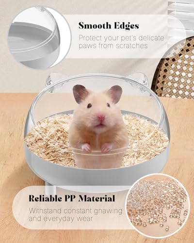Pawfly Hamster Sand Bath Container, Hamster Sand Bath Box, Hamster Bathtub, Hamster Bathroom, Hamster Toilet, Plastic Dust Bath for Dwarf Hamsters, Syrian Hamsters, Mice, Gerbils & Small Animals