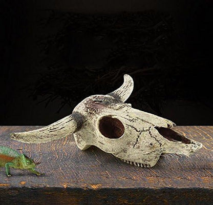 Leoyoubei Aquarium Decoration, Fish Tank Small Skull,Fish Turtle Hidden, Bonsai beautification. Cave Landscape Pet Reptile House Shrimps & Snails Love Them (Cattle Skull)