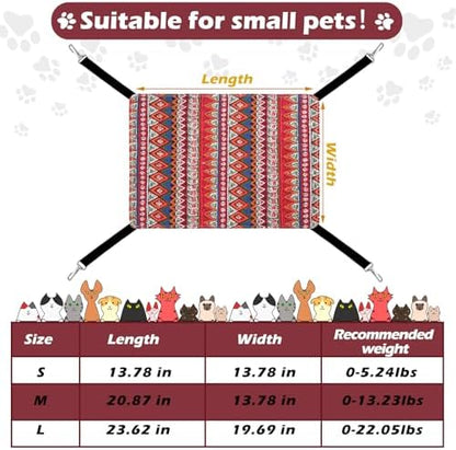 Jetec 2 Pack Cat Hammock for Cage, Ethnic Pattern, L
