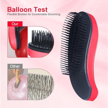 Small Dog Brush, Skin-friendly Soft Bristles (Rose Red)