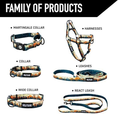 Wolfgang Heavy Duty Adjustable Dog Harness, Pull-Tested to Over 800 lbs for Walking & Training, Overland Print, Large