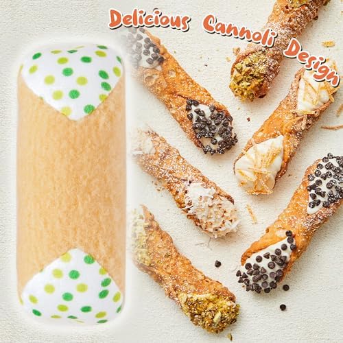 MALLMALL6 Catnip Toys for Cat - 5Pcs Cannoli Crinkle Paper Sound Catmint Toy Gift for Indoor Kitten, Teething Chew Kick Interactive Kitty Supplies, Soft Italian Dessert Pet Present for Kitten Lover