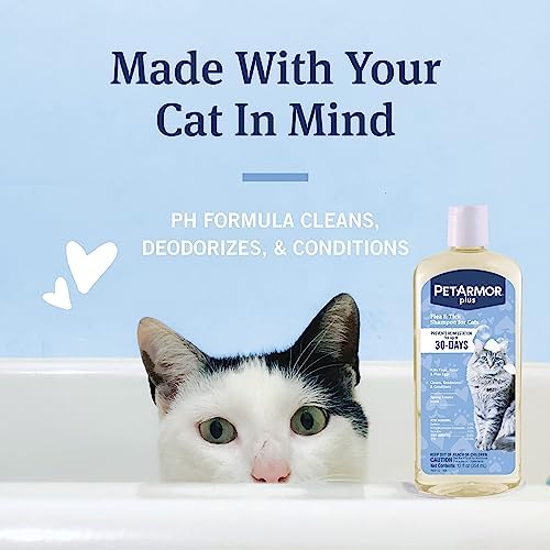 PetArmor Plus Flea & Tick Shampoo Cats, IGR Formula, Spring Freesia, 12oz