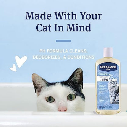PetArmor Plus Flea & Tick Shampoo Cats, IGR Formula, Spring Freesia, 12oz