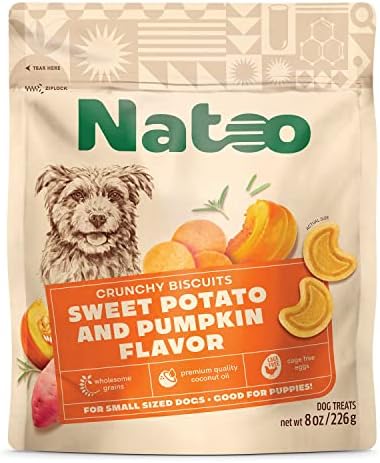 NATOO Biscuits for Small Dogs & Puppies, Sweet Potato & Pumpkin, 8 oz