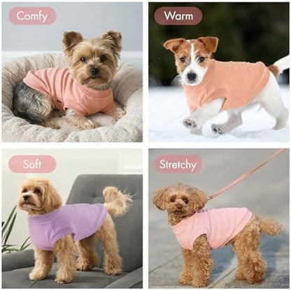 3 Pack Dog Shirt for Small Supplies Functional Waffle Dog Clothes Warm Soft Sweatshirt Outfit for Dogs Cats Pet Apparel