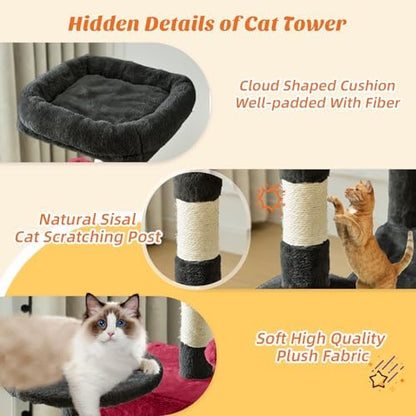 44 Inch Small Cat Tree Tower for Indoor Cats and Kittens