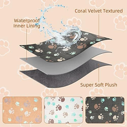 YUEPET Waterproof Guinea Pig Blankets 3 Pack, Fleece Cage Liners, L