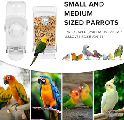 Lemtrflo No Mess Bird Feeder Water Dispenser Set, Automatic Bird Feeder