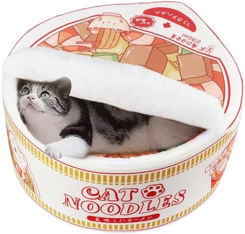 寵幸 Ramen Noodle Cat Bed, Soft Warm Washable for Cats Dogs
