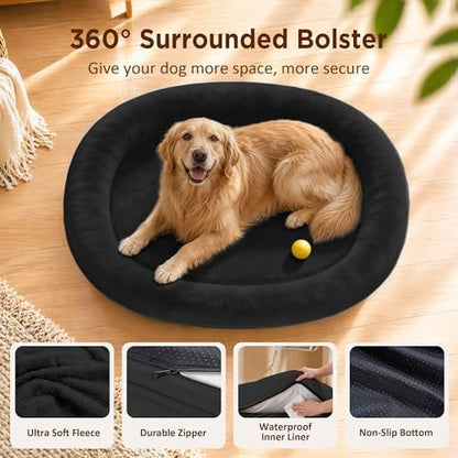 Waterproof Orthopedic Dog Bed for Medium Dogs, Black