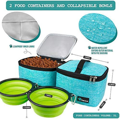 PetAmi Dog Travel Bag Organizer, Pet Supplies Diaper Tote, Teal Blue Large