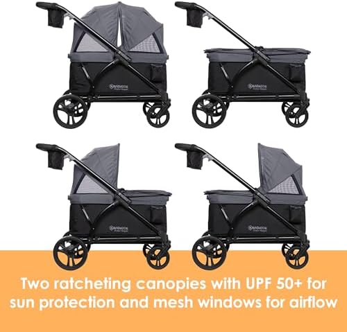 Baby Trend Navigator 2-in-1 Stroller Wagon, Dash Black