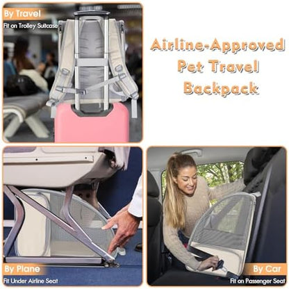 Cat Backpack Carrier, Ventilated Mesh Backpack Carrier for Small Dog Pet