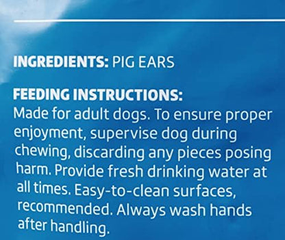 Amazon Brand - Wonder Bound Whole Pig Ears, Single Ingredient, Highly Digestible, Dog Treats for Puppy and Large/Medium Dogs, Pork, 18 count, 12.7 ounce (Pack of 1)