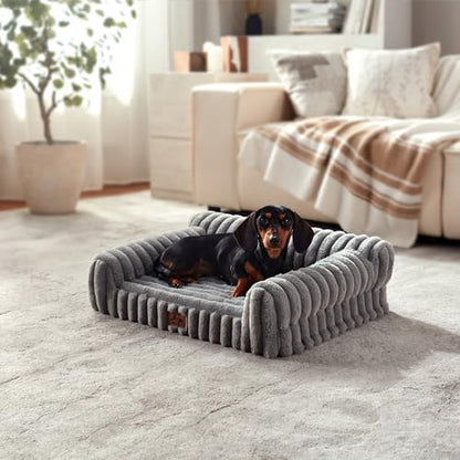 Orthopedic Dog Bed Small 24x18x8” Washable Cover Grey