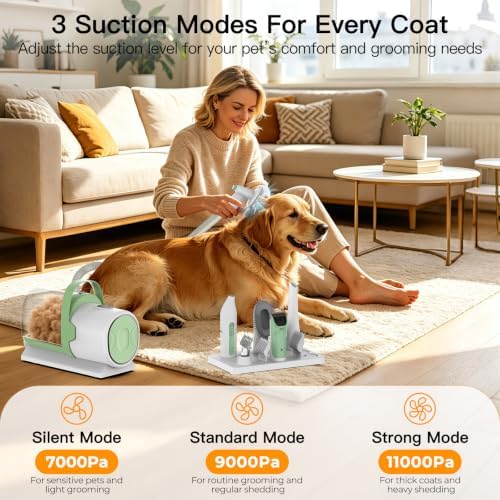 Dog Grooming Vacuum Kit, 7-in-1 Pet Hair Vacuum for Shedding