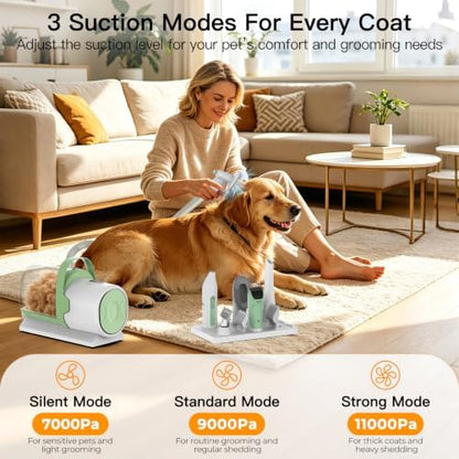 Dog Grooming Vacuum Kit, 7-in-1 Pet Hair Vacuum for Shedding