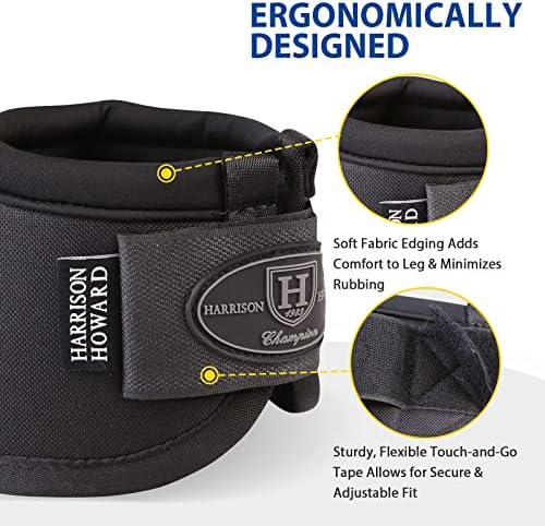 Harrison Howard Horse Bell Boots Overreach Bell Boots No-Turn Bell Boots for Horse-Durable Protective Hoof Boot