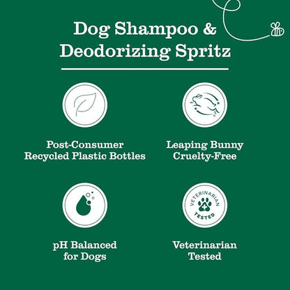 Mrs. Meyer's Clean Day Dog Care Kit, Includes 3in1 Dog Shampoo - White Peach, Dog Deodorizing Spritz - White Peach and Pet Stain & Odor Fighter - Coconut Leaf