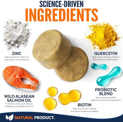 Omega 3 Fish Oil for Dogs - 170 Chews - Omega 3 for Dogs Itchy Skin Relief