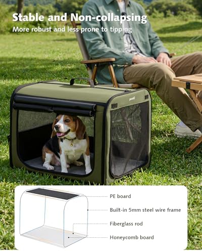 Dog Car Carrier Light Weight 27×20.5×20.5in, Foldable Dog Carrier, Gren