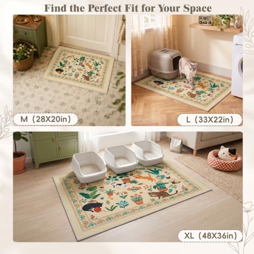 Bienbee Cat Litter Mat, 2 Pack 33" x 22" Machine Washable for Litter Boxes