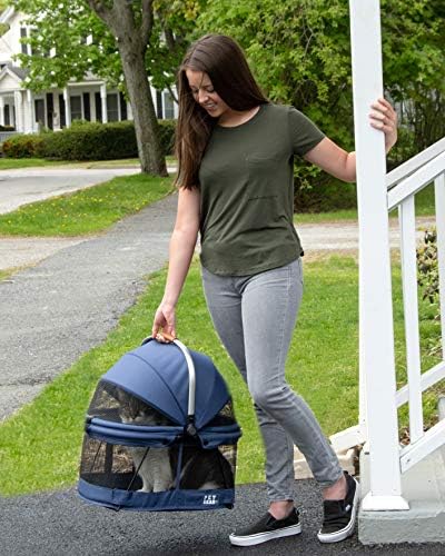Pet Gear No-Zip View 360 Pet Carrier & Car Seat, Navy, 20"