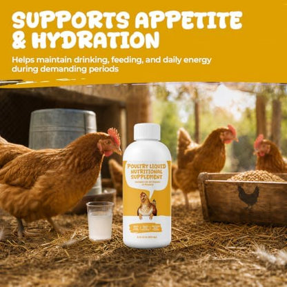 Liquid Poultry Nutritional Supplement for Chickens, Vitamins & Amino Acids