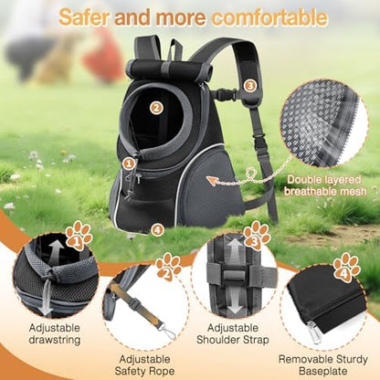 YUDODO Dog Front Carrier Backpack, Top & Side Windows Dog Backpack