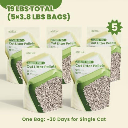 Zeolite Cat Litter Pellets, Dust Free, 19 lbs – for Dual-Layer Boxes Only