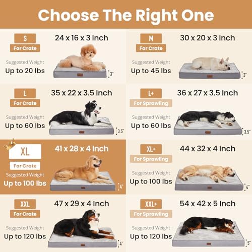 OhGeni Orthopedic Waterproof Large Dog Bed, Memory Foam, 41 inch(Green)
