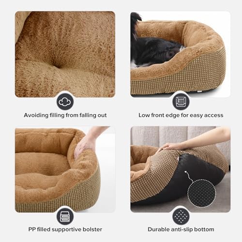 INVENHO Small Dog Bed Washable Orthopedic Calming Warming Durable Pet Bed with Anti-Slip Bottom