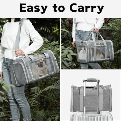 Soft-Sided Cat/Dog/Pet Carrier, Collapsible Pets Travel Carriers