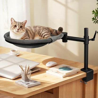 Cat Desk Bed 360° Rotating & Adjustable Cat Bed for Desk Supports to 40 Lbs