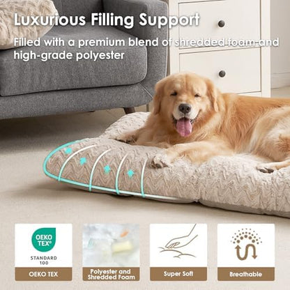 EHEYCIGA XXL Dog Bed 47x29 Inch, Extra Large Pet Beds for Dogs, Beige