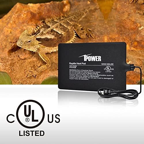 iPower Reptile Heat Pad Under Tank Terrarium Warmer Heating Mat for Turtle, Lizard, Frog, Snake, Reptile, and Other Small Animals, 6X8 Inch, 8W, 2 Pack