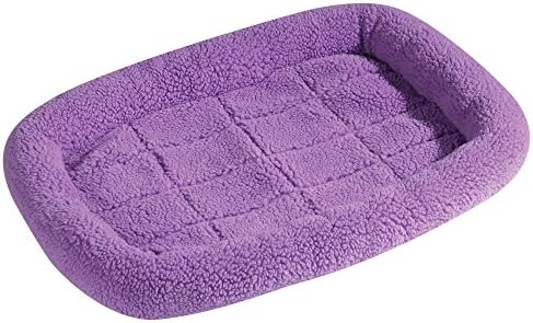 Slumber Pet Sherpa Crate Pet Bed with Bumper-Style Cushioning for Comfort in Crate
