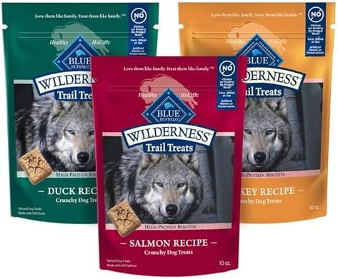 Blue Buffalo Wilderness Crunchy Dog Biscuits Variety Pack, Grain-Free, 3 ct
