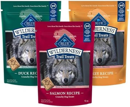 Blue Buffalo Wilderness Crunchy Dog Biscuits Variety Pack, Grain-Free, 3 ct