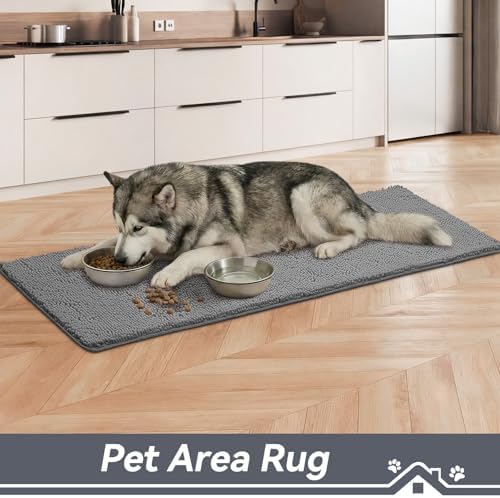 Bcoimo Super Absorbent Dog Door Mat, 60"*24" Anti Slip Mat for Muddy Paws