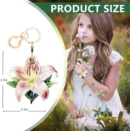 BORKUANA PU Leather Keychain Holder Protective Case Compatible with AirTag