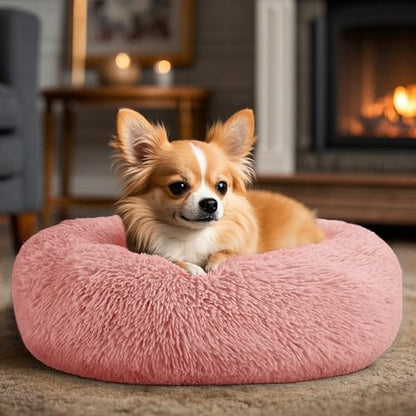 Hoewina Dog & Cat Bed, 20in Cat Beds for Indoor Cats (Pink)