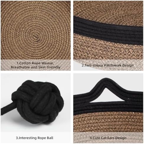 Cat Bed, Cotton Rope Instinct Basket for Cats, Handwoven Cat Beds