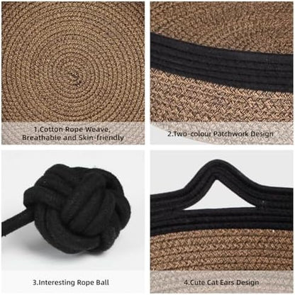 Cat Bed, Cotton Rope Instinct Basket for Cats, Handwoven Cat Beds