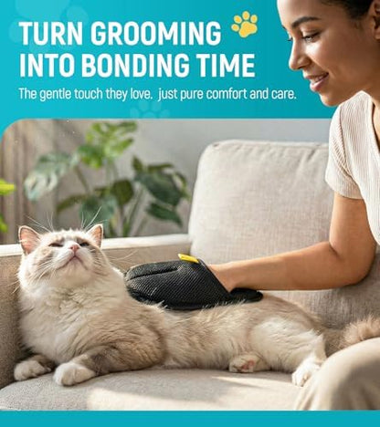 Pet Hair Removal Glove for Dogs & Cats - Upgraded Reusable Electrostatic Pet Hair Glove, Pet Hair Remover Tool for Laundry, Couch, Carpet & Car Seat, Gentle Grooming Mitt