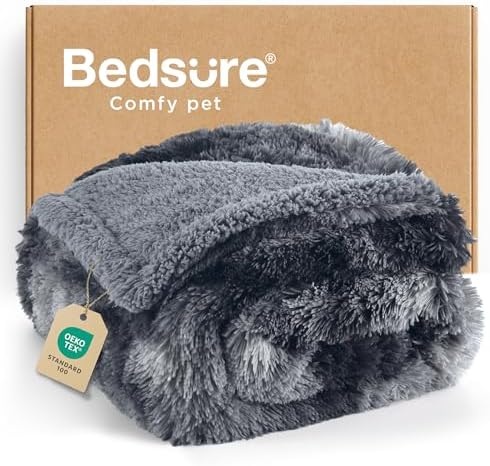 Bedsure Waterproof Dog Blankets for Large Dogs, Fluffy Faux Fur, 50×60"