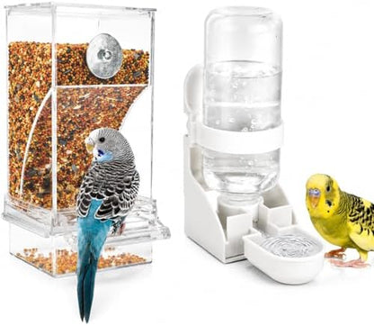 Rypet No-Mess Bird Feeder and Water Dispenser Set for Small Birds