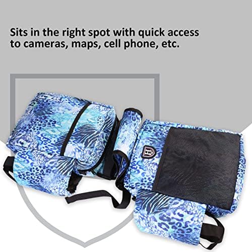 Harrison Howard Equestrian Western Saddle Bag Nylon Water Bottle/Gear Carrier Convenient Saddle Bag Icyblue Leopard